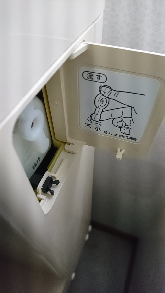 親が「停電でトイレの水が流れない」というので見てみたら手動で流すレバーがありました。 メーカーや形式で違うと思います