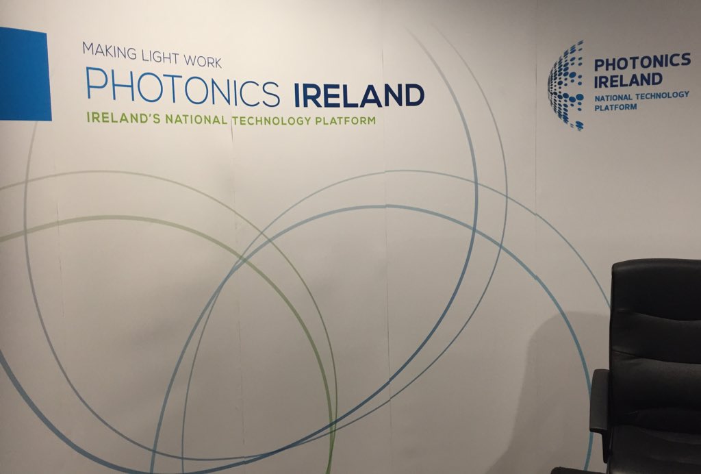 PhotonicsIre18's tweet photo. We're all set up for day 2 of the Photonics Ireland conference which promises to be another great day! #PI2018 #Photonics #Optics https://t.co/XoKzNrHLxb