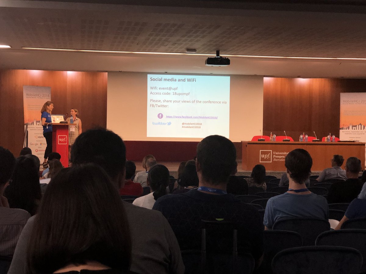 deanasharae's tweet photo. MobileHCI Barcelona starts now! #MobileHCI2018 https://t.co/EC3tY3q2s0