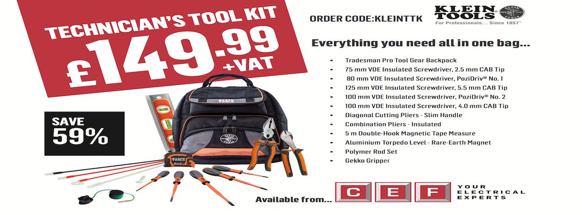 .<a href="/Klein1857/">Klein Tools UK</a> Tools offers apprentices Technician’s Tool Kit at discounted price sparks-magazine.co.uk/klein-tools-of…