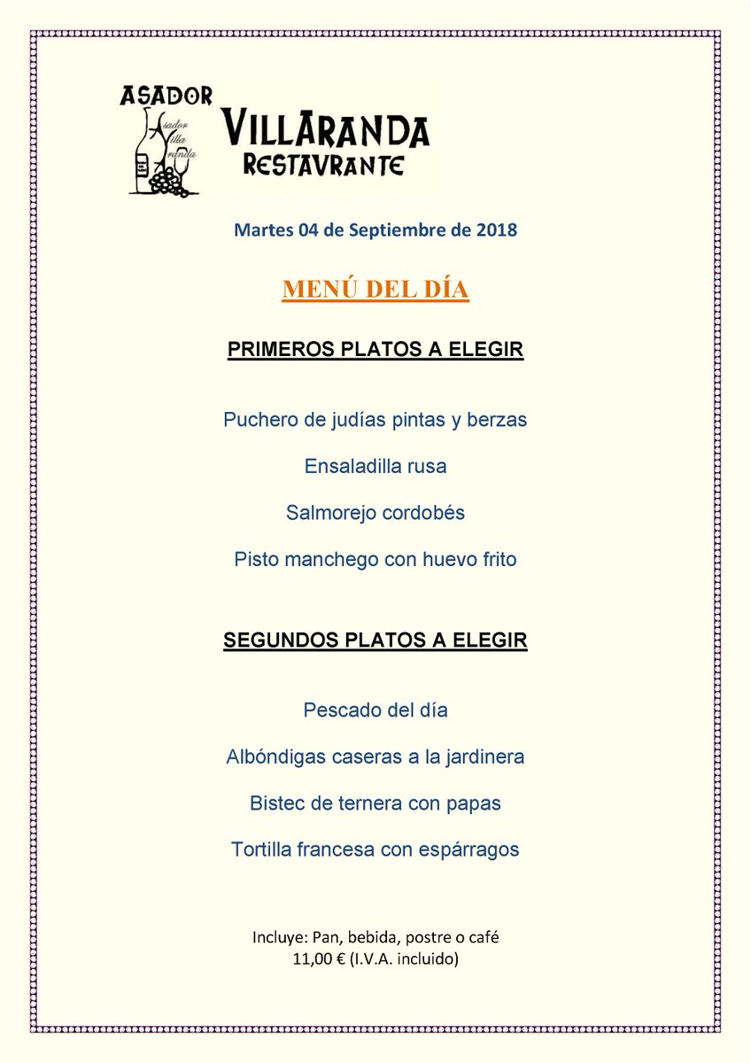 VillarandaAsado's tweet photo. En nuestro cuarto día de fiestas no te pierdas una noche de Rock de el bueno y antes o después la buena mesa de Villaranda Asador
https://t.co/KCxcTcjhnT
@VillarandaAsado #gastronomia variada en #Alcorcón desde #restaurante #Villaranda https://t.co/8uZisflcD9
