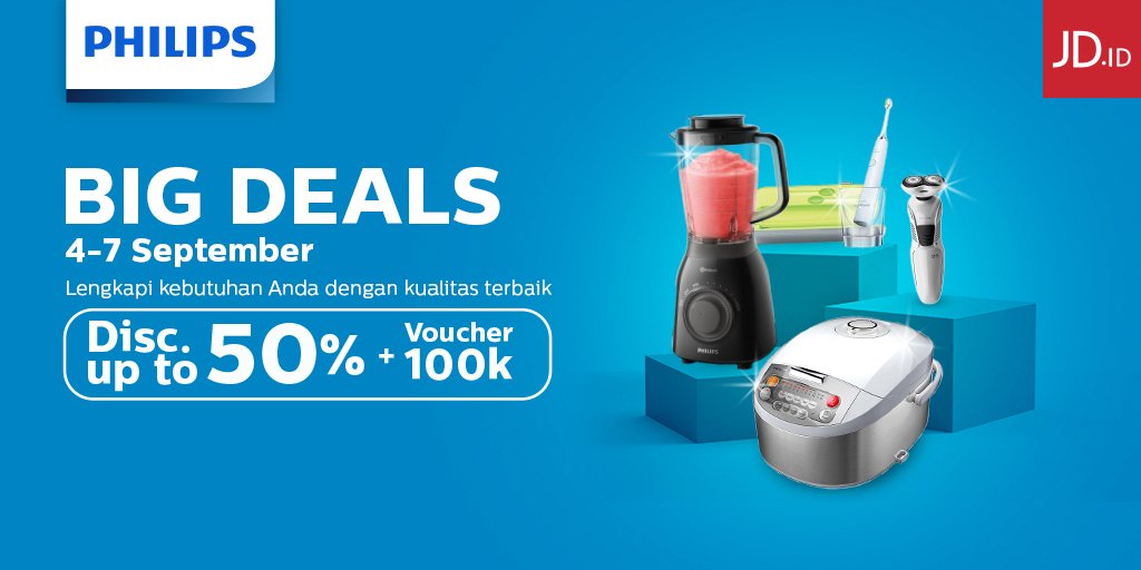 Temukan Produk Philips Diskon hingga 50% + extra voucher 100k hanya di JD Joy Festival. promo terbatas 4-7 september hanya di <a href="/JDid/">JD.ID</a> jd.id/campaign/phili…