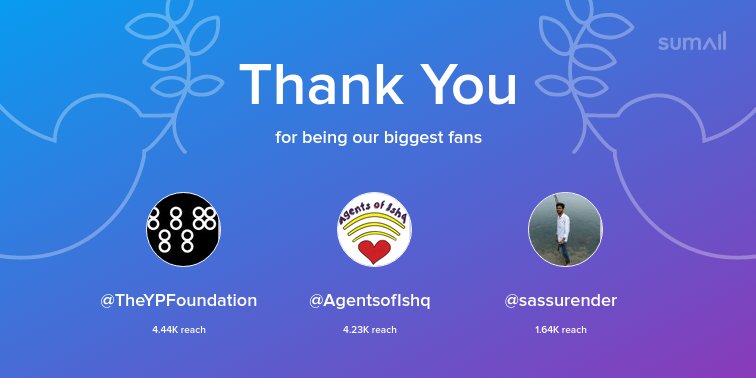 5thspace's tweet photo. Our biggest fans this week: @TheYPFoundation, @AgentsofIshq, @sassurender. Thank you! via https://t.co/2qxF5wLkad https://t.co/2jXhsSFfpj