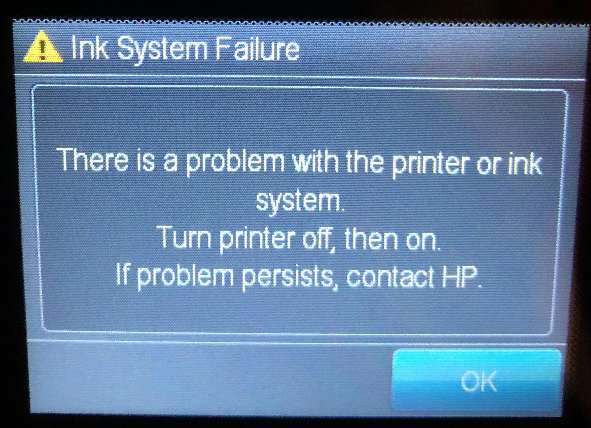 ink system failure hp 6700