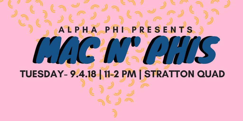 AlphaPhiSIUe's tweet photo. Want to enjoy some mac and cheese with the Alpha Phis?? Join us tomorrow from 11-2 in the quad for Mac N’ Phis ✨🍽💗 Only $3 for a bowl!! https://t.co/YNQ7jeVE84