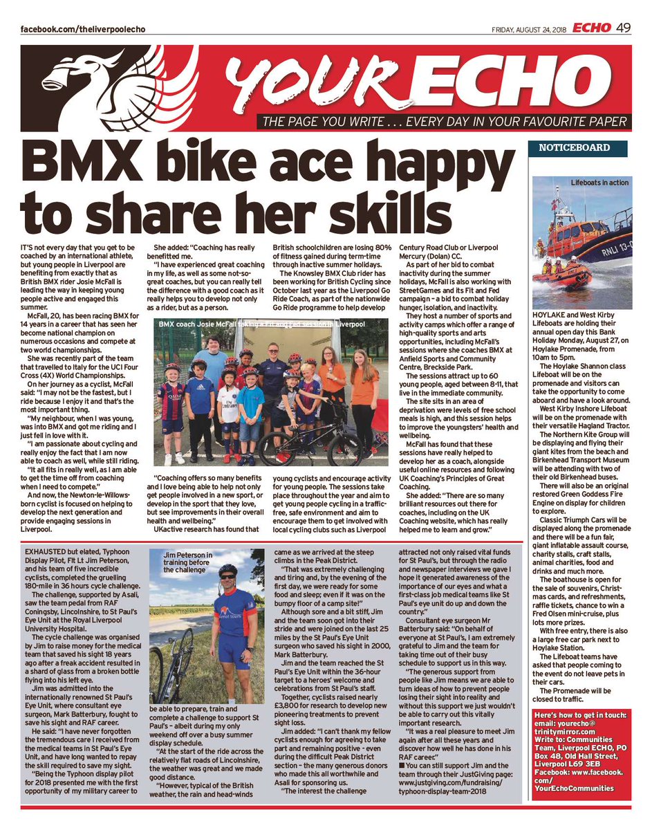 Great to see @TyphoonDisplay & team get coverage in the @LivEchonews. Their cycle ride raised over £3000 for @LivOphth  Read more & see updated images here: bit.ly/2LyZohk #charitytuesday @melvynprior @RAFTyphoonTeam #asali #asalidesigns #bringthenoise18 #charitycycle