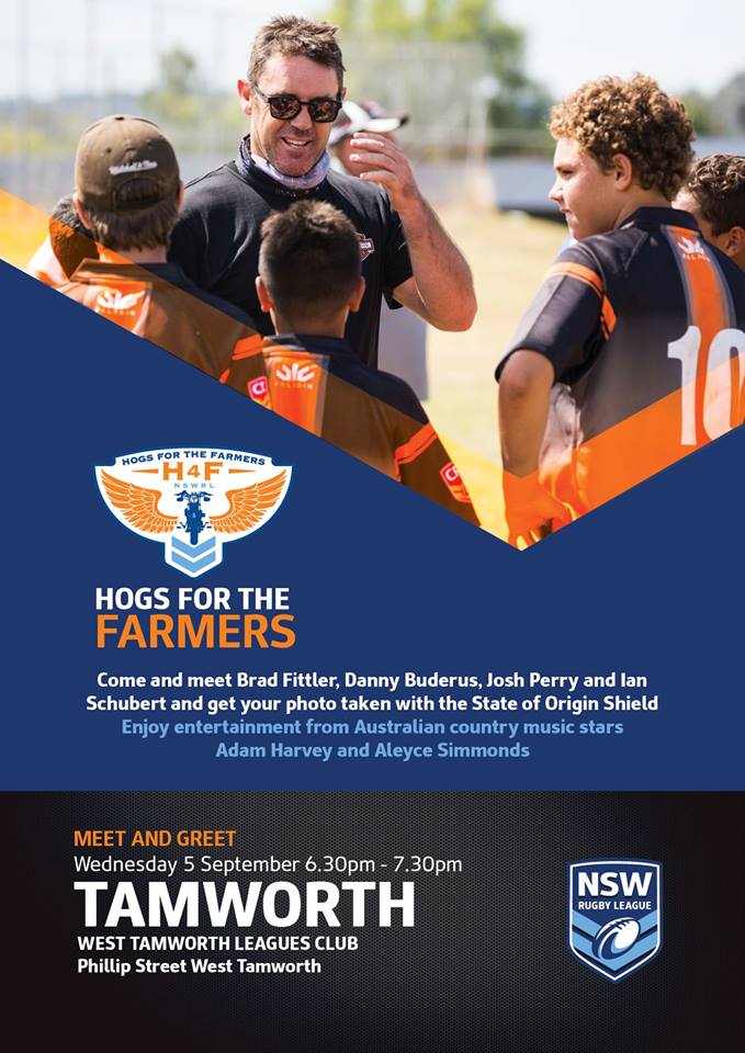 Hogs For the Farmers - tomorrow night 6.30pm in Legends Lounge at Wests. Come down &amp; meet the boys #farmers #wecare #community #whatsonintamworth