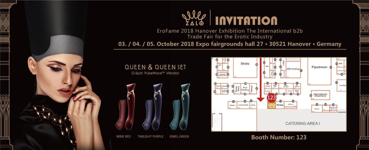 We hereby sincerely invite you to attend eroFame 2018 Global trade convention.Our booth number:123#
Please send e-mail to leo.wu@zalo.com.cn for sales in quiry or appointment.