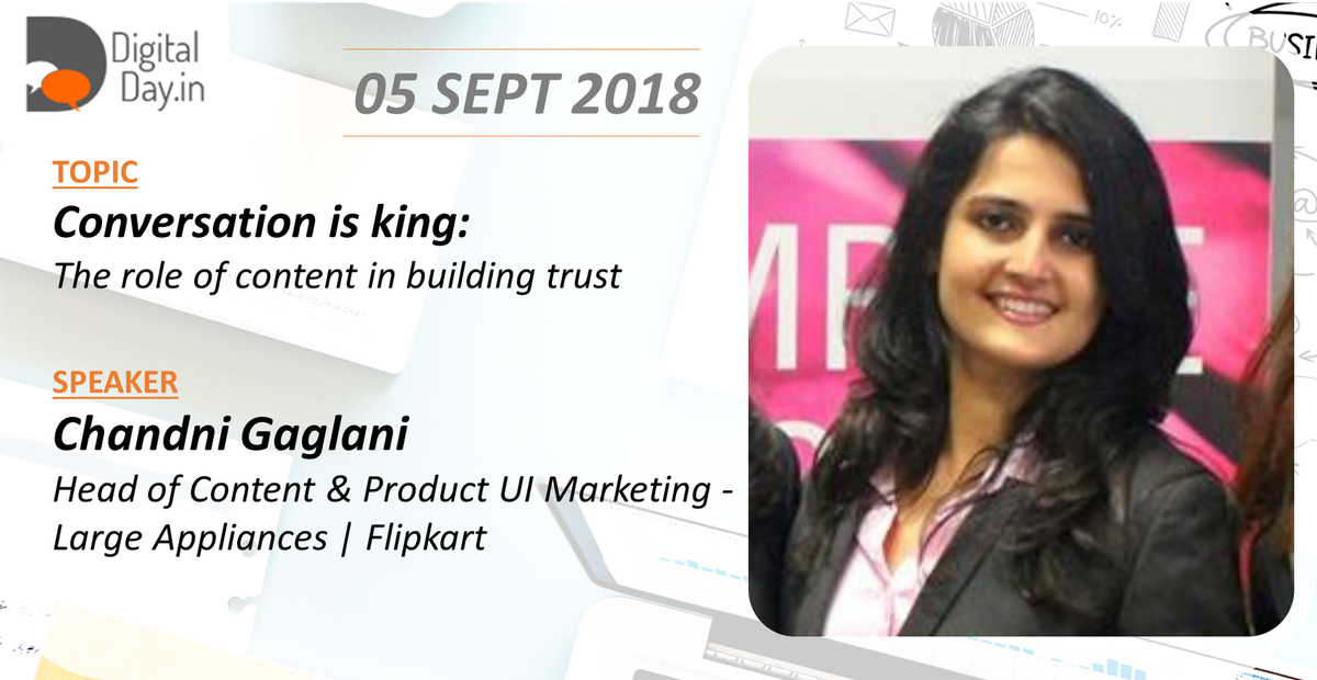 WorkAtFlipkart's tweet photo. Here’s your chance to connect with #Flipster and Head of Content &amp; Product UI Marketing for Large Appliances at #Flipkart, @Chandni234, during @VFDigital #DigitalDay 2018. Learn more > https://t.co/lf8sMbbDNM https://t.co/G4aQkzIDYj
