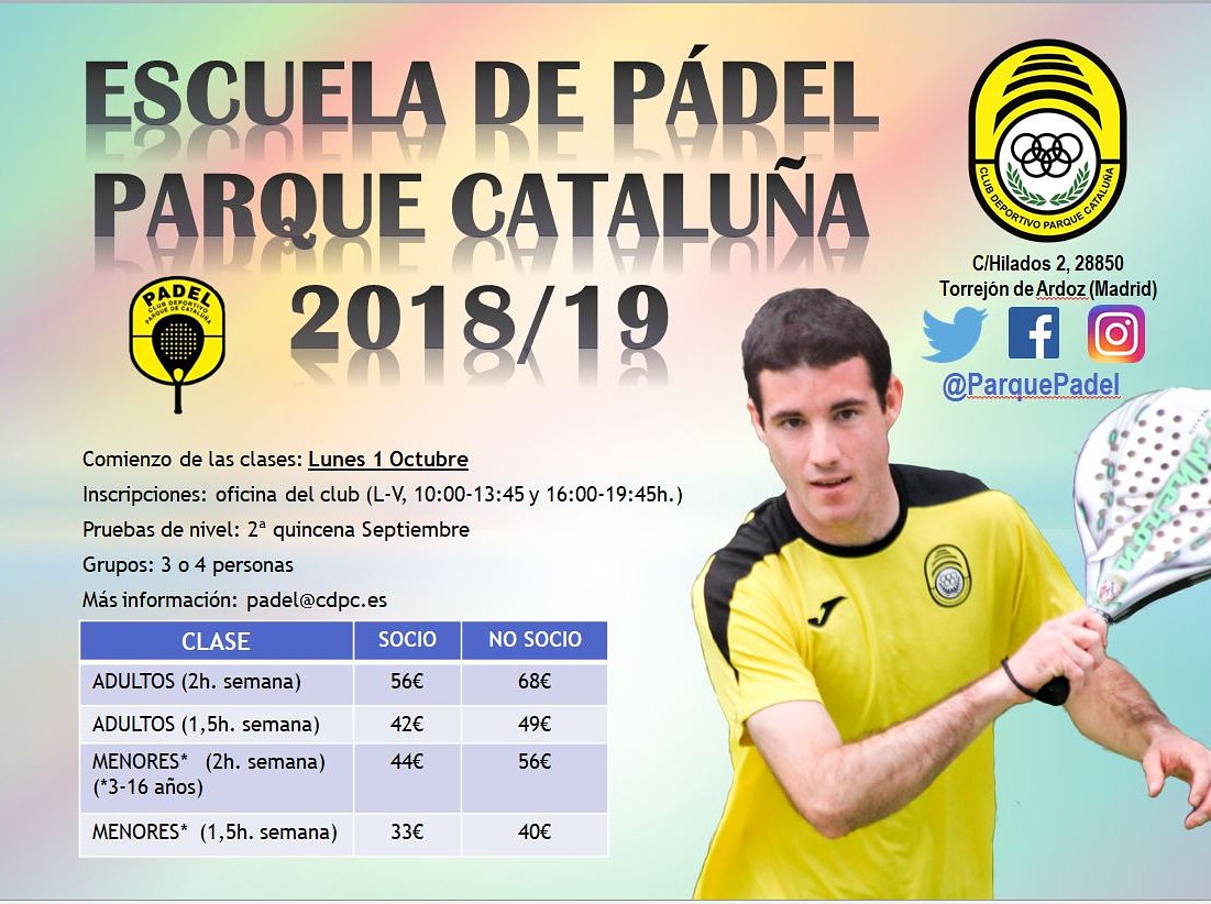 ParquePadel's tweet image. Ya podéis apuntaros!
#padel #escuela