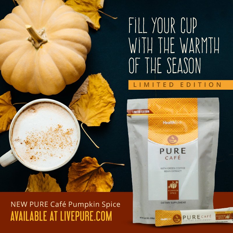 livepureglobal's tweet photo. Fill Your Cup With The Warmth Of The Season
New PURE Café Pumpkin Spice: 

https://t.co/Q3qED8V534

#livePURE #PURECafe #PumpkinSpice #  
#wellness #health #healthylifestyle #workout #exercise #supplements #enroll #fitfam #nutrition https://t.co/EoBLubYvTs