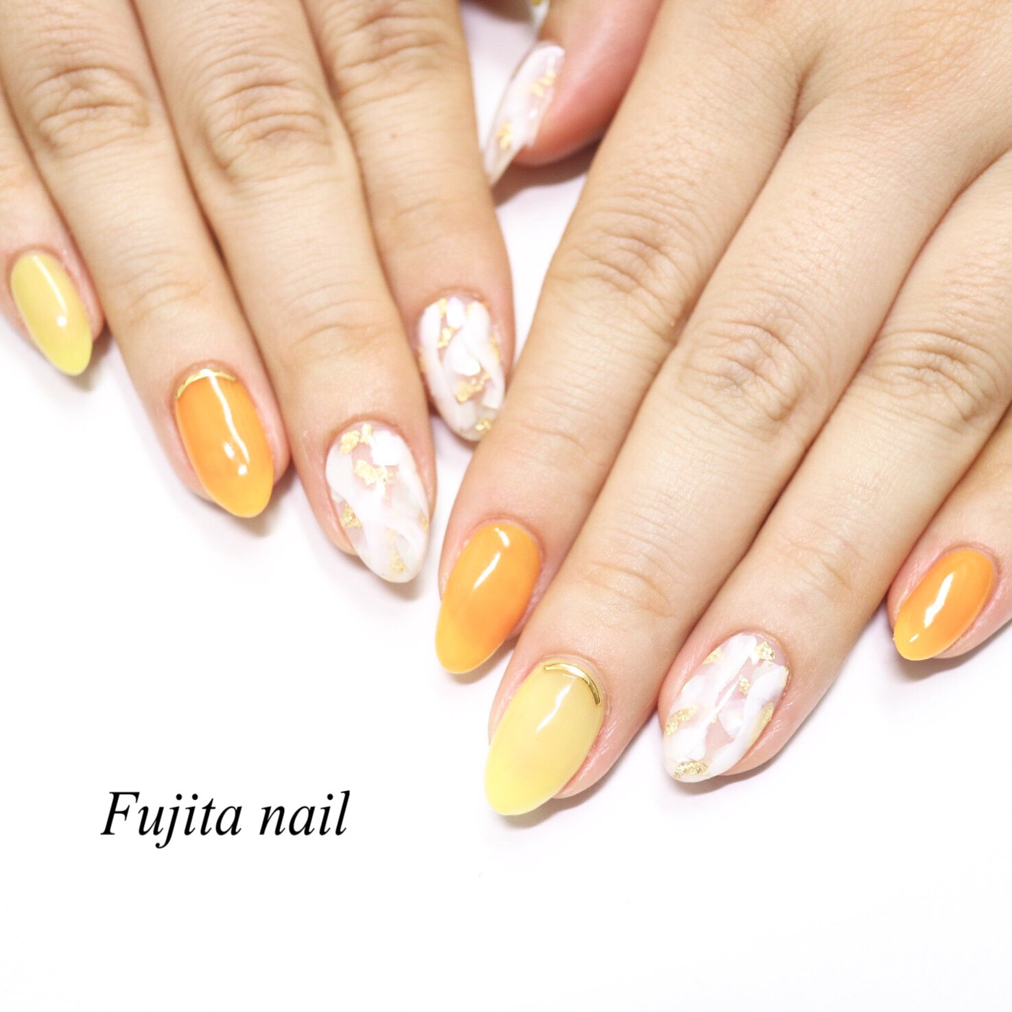 Twitter 上的 藤田ねいる Shell Wave Nail シェルネイル 夏ネイル リゾートネイル オレンジネイル エレガントネイル イエローネイル 波ネイル シンプルネイル 大人ネイル キレイめネイル 新宿御苑前 新宿三丁目 プライベートネイルサロン 新宿ネイル