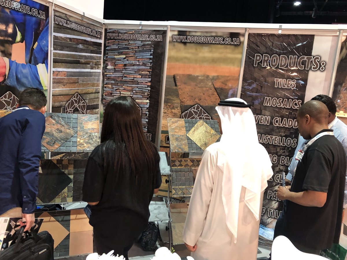 houseofslate_za's tweet photo. The response has been amazing #MESTONE Don’t forget to pop into our stand to view our range of #naturalstone products @MiddleEastStone We’re at Hall 8, stall B151 #tiles #mosaics #cladding https://t.co/HNPZDgoCk3