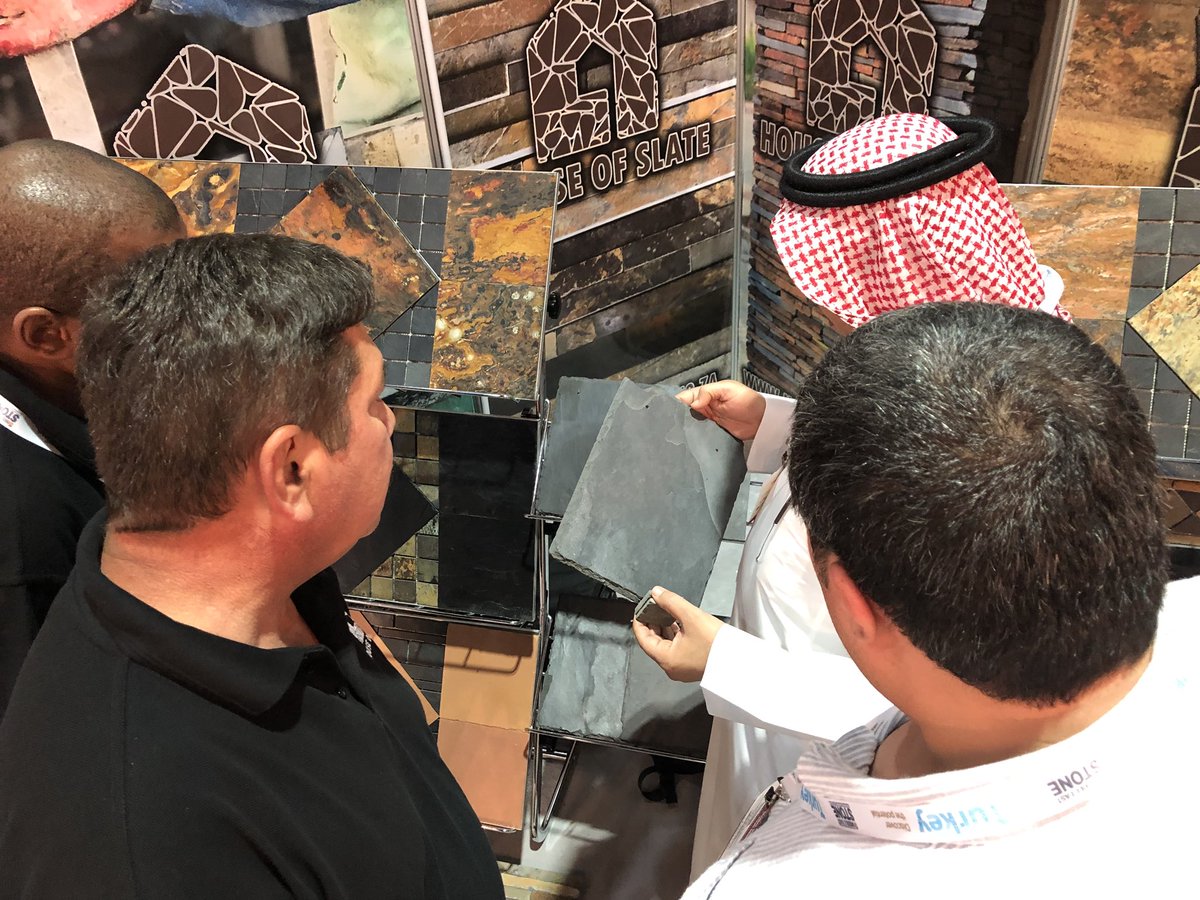 houseofslate_za's tweet photo. The response has been amazing #MESTONE Don’t forget to pop into our stand to view our range of #naturalstone products @MiddleEastStone We’re at Hall 8, stall B151 #tiles #mosaics #cladding https://t.co/HNPZDgoCk3
