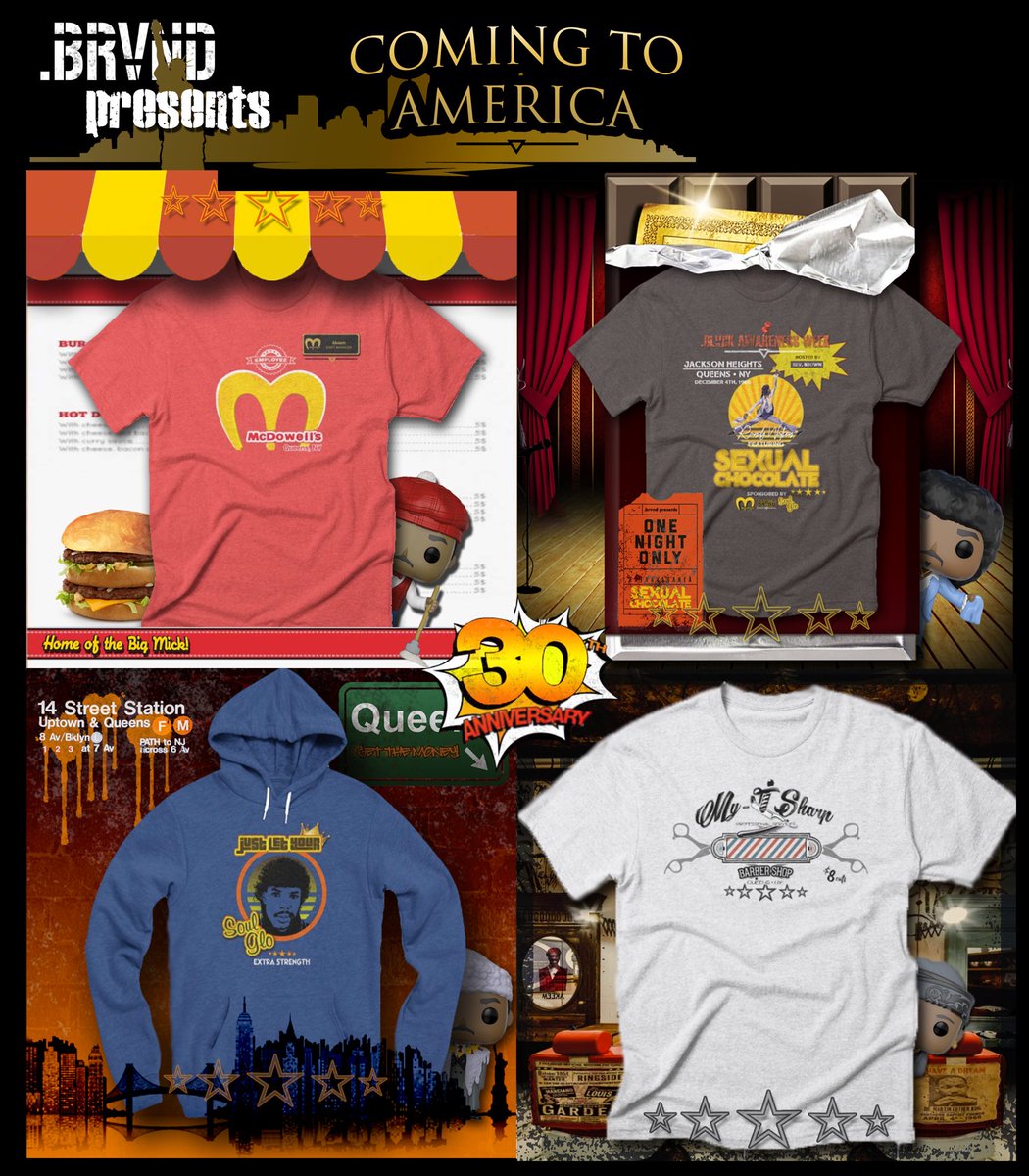 BRVND_Co's tweet image. COMING SOON...

#BRVND #ComingToAmerica #McDowells #SoulGlo #SexualChocolate #MyTSharp #Queens #NYC #NY #NewYork #NewYorkCity #80s #Comedy #Parody #Classic #Zamunda