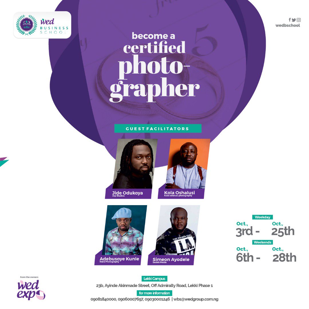lagosgo_'s tweet photo. Learn photography from the best in the industry. Secure your seat today!!! 
Contact us via DM 
Or call us 08095556138, 08095556137, 09090006832.
#tiredof9to5
#chaseyourpassion
#Lagos https://t.co/Ed0MA2MesB