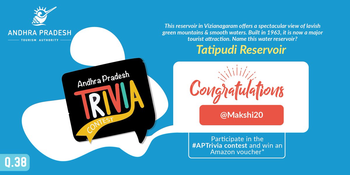 Tourism_AP's tweet photo. Congratulations @Makshi20 on being the winner of the #APTrivia contest.
*Please DM us your contact details and email ID. #VisitAndhra #AmazingAndhra https://t.co/vgNtv7VoLt