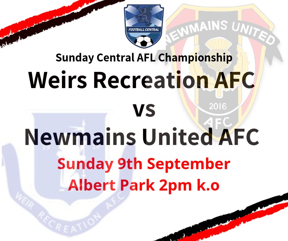 Back to <a href="/scafl/">yeenyo</a> championship action this weekend after a break for the West and Scottish cup. 
This Sunday we travel to take on <a href="/weirs_rec/">Weir Recreation AFC</a> who have started with 4 points from their first 2 league games.