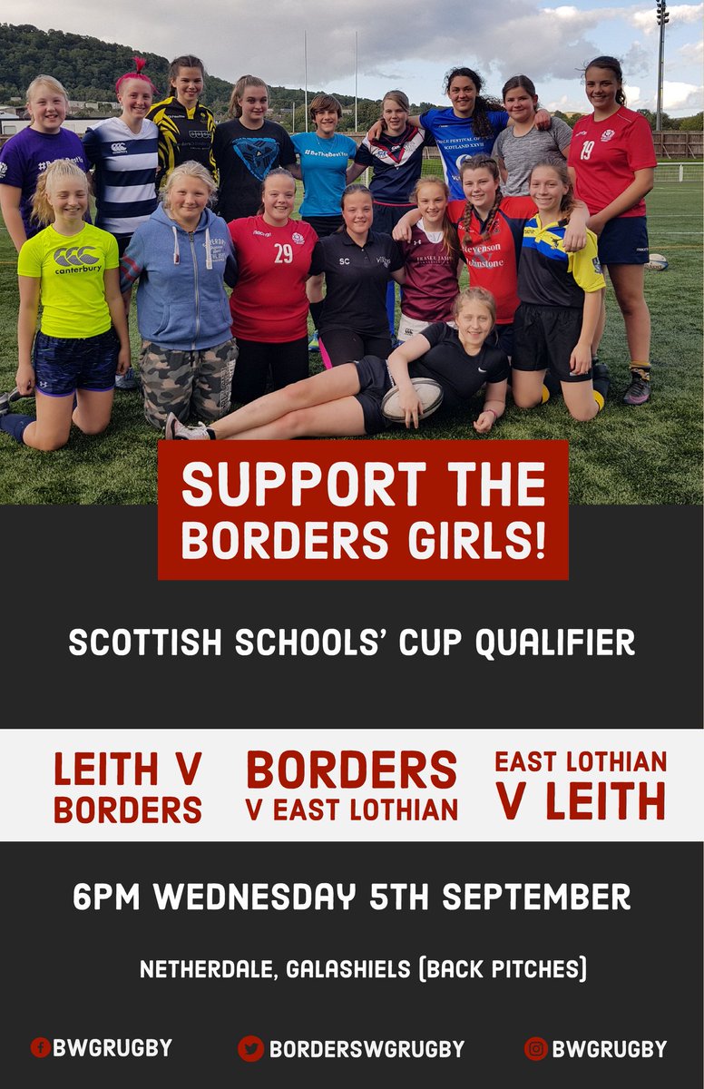 BordersWGRugby's tweet photo. Our 1st fixture of the season takes place tomorrow at Netherdale... come cheer on the girls as they fight for a place in the Scottish Schools' Cup #BackingBorders #BWGR https://t.co/K2J9VNEWXJ