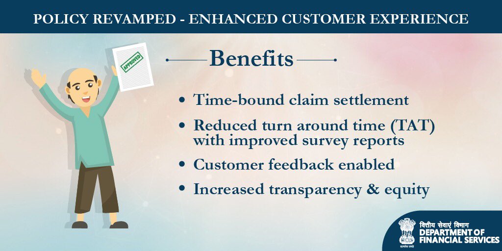 rajivkumarec's tweet photo. Committed to #CustomerResponsiveness, Improving customer experience in #insurance by bringing in systemic changes. Multiple benefits of revamped #SurveyorManagementPolicy. #NewIndia @PMOIndia @FinMinIndia @PIB_India https://t.co/mS0UcO3D8l