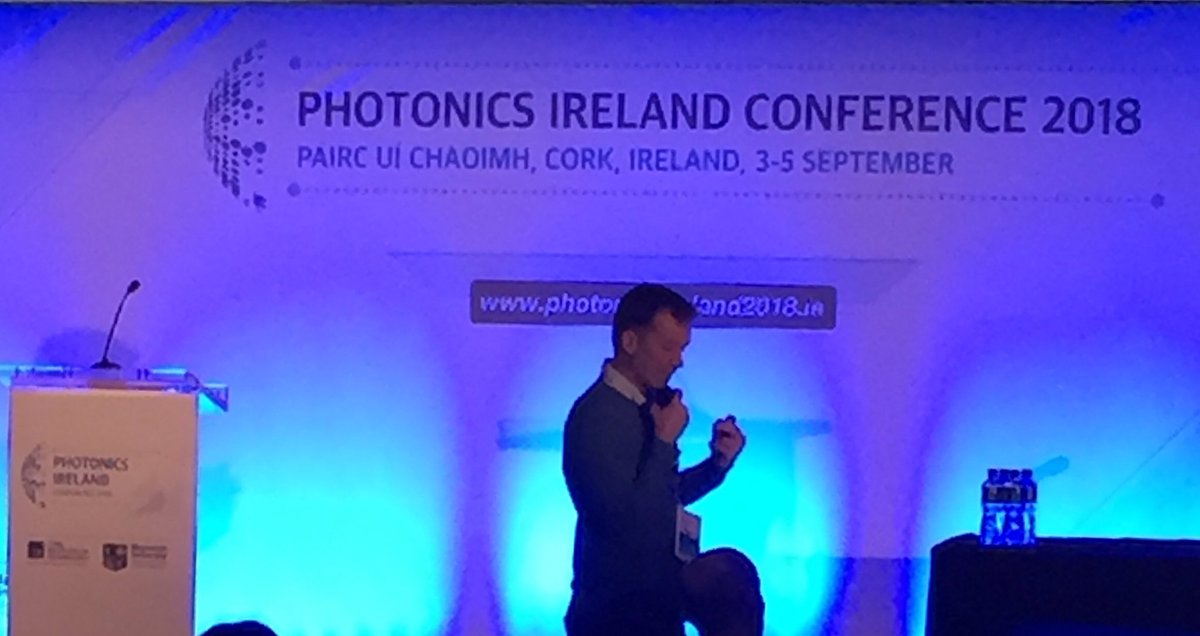 PhotonicsIre18's tweet photo. Kicking off day 2 of Photonics Ireland is Professor Miles Padgett from @UofGlasgow speaking on "how many pixels does your camera have? Ours has only one!" #photonics #PI2018 #optics #pixels https://t.co/hmWgMVg5BD