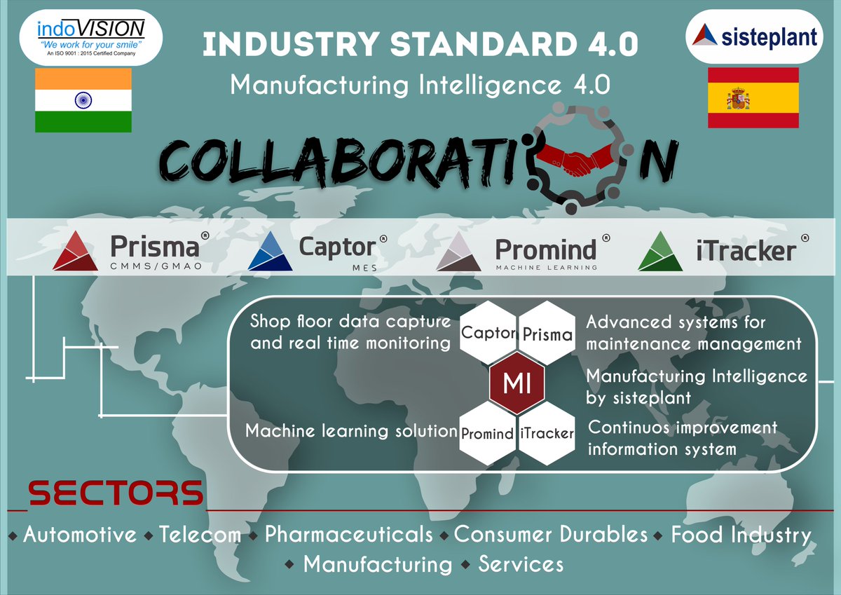Indovision_S's tweet photo. #Indovision #Softwaresolution #collaboration #Sisteplant #Spain #iTracker #prisma #promind #captor #manufacturingintelligence4 #industrystandard4 https://t.co/1exKNU4MqU