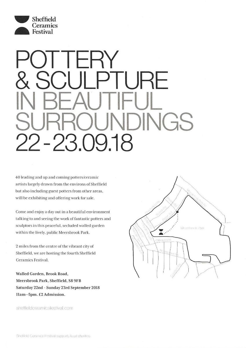 Something to look forward to in September. Sheffield Ceramics Festival, Meersbrook Walled Garden, 22-23rd 11-5. #NorthernPotters