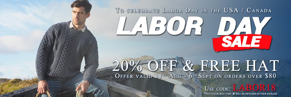 20% Off sale and free hat offer on arancrafts.com #bargains #OnlineSales #discounts #LaborDay2018 #specialoffer #giveaway