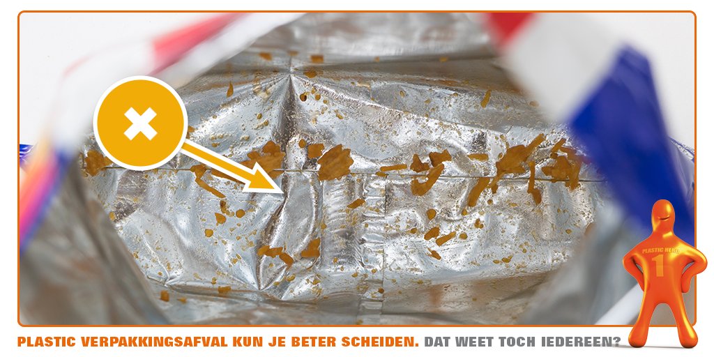 Ja, hij is echt leeg hoor. Twijfel je bij de vrijdagmiddagborrel of een lege zak chips bij het plastic afval hoort? Het antwoord is nee. Door het aluminium laagje aan de binnenkant hoort deze zak bij het restafval!