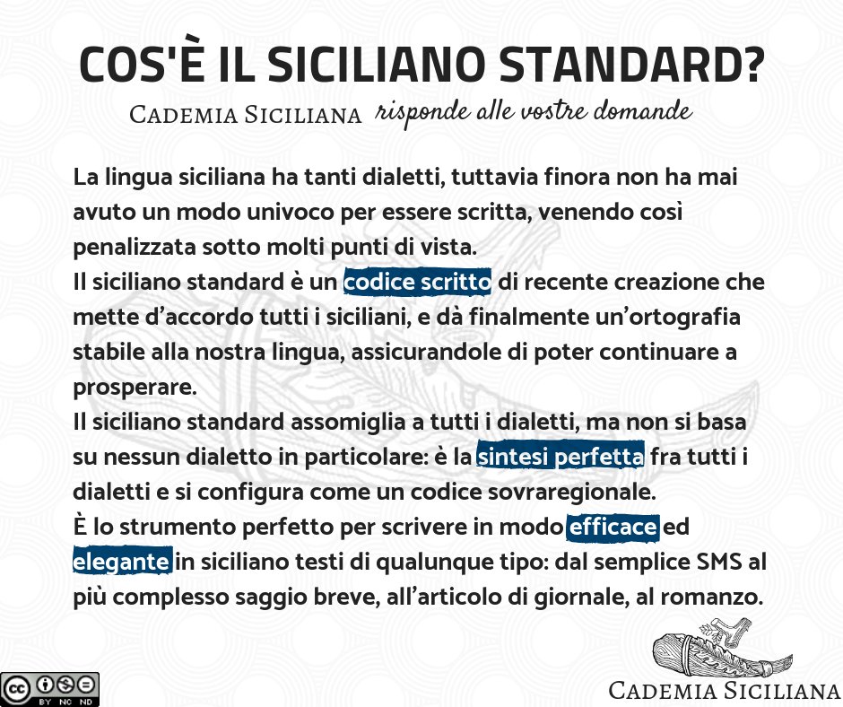 Ce l'avete chiesto in molti, per cui ve lo ripresentiamo 😊😊 Condividete per farlo conoscere a tutti i siciliani: il futuro del siciliano è già qua! #cademiasiciliana #sicilianostandard #pronoc