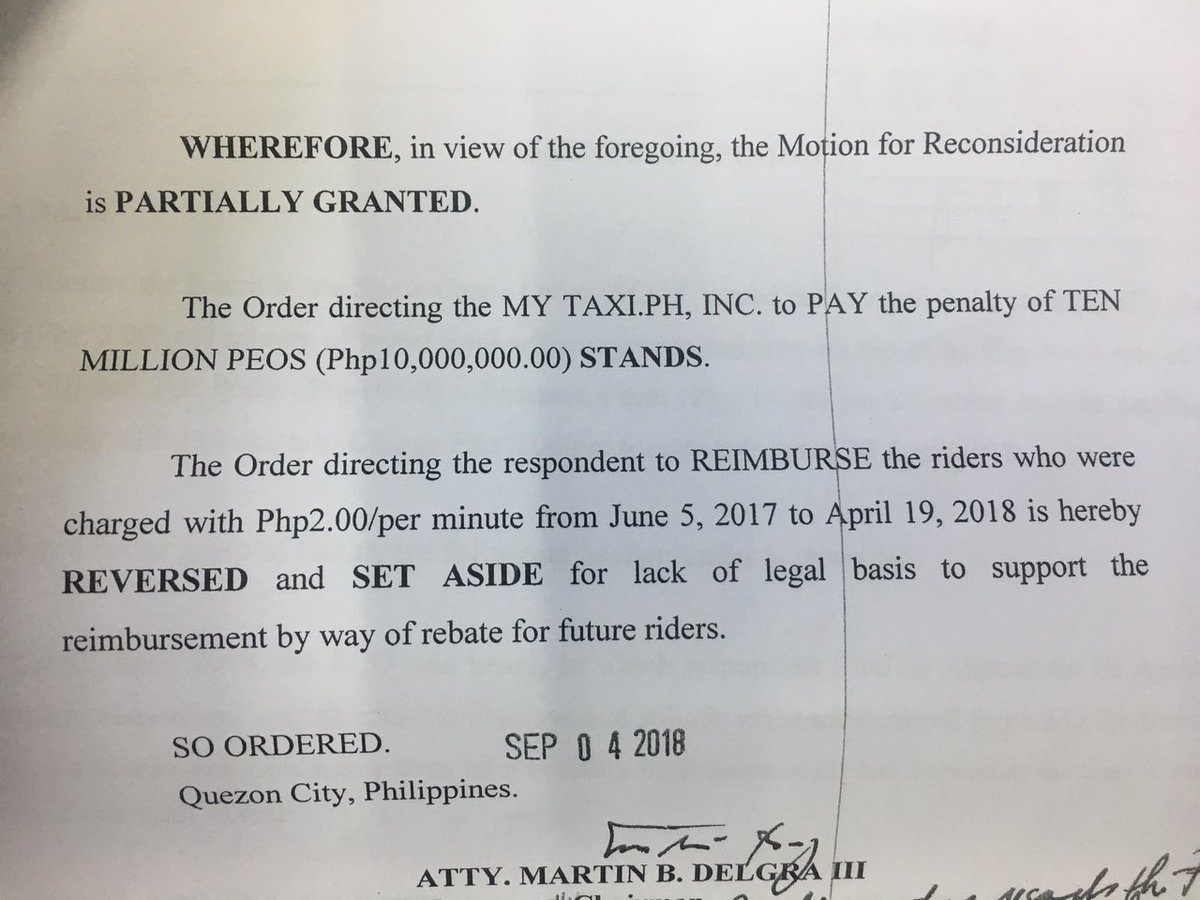 GMA News on Twitter "JUST IN LTFRB partially grants Grab's motion for reconsideration on P10M