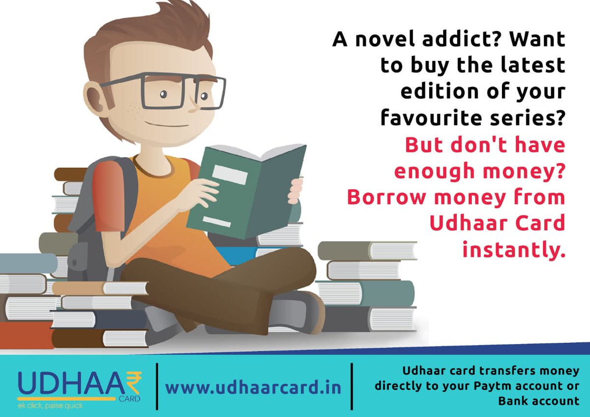 CardUdhaar's tweet photo. Never compromise on acquiring knowledge. Borrow money from Udhaar Card and buy your favourite books.
#UdhaarCard #knowledge #books #novels #borrow #money #loans #authors #credit #lending https://t.co/lCY3F8GGWa