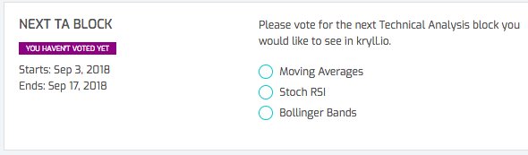kryll_io's tweet photo. π³ Community vote : You can vote for the next Technical Analysis block you would like to see in #Kryll Alpha ππΌ
β‘οΈ Vote here : https://t.co/TX8rw9dyc8
βΉοΈ Note : Vote is only open to alpha testers
$KRL #YourOpinionCounts #AutomatedStrategies #Poll #AlphaIsLive https://t.co/RolC4jmRhx