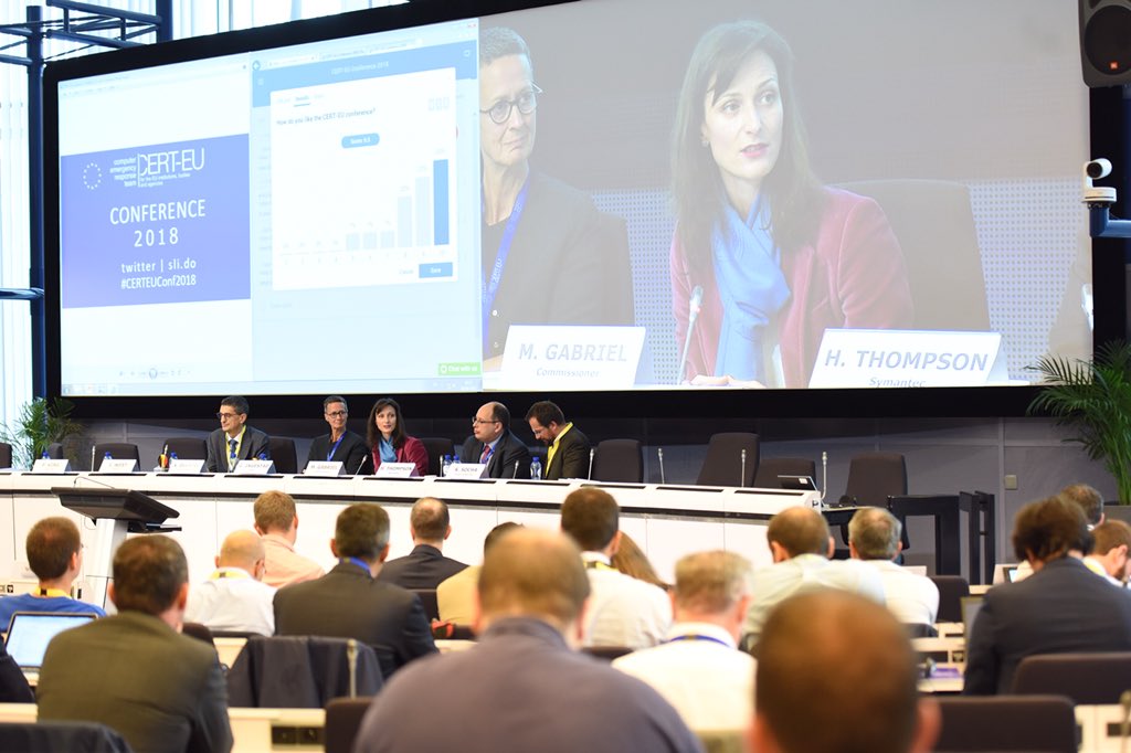 GabrielMariya's tweet photo. The #DigitalEra offers many advantages but also many challenges. #OpenData #CloudTech #Cybersecurity #DataProtection are all at very high stake &amp; we need to proactively work to get the most 4 the benefit of our citizens &amp; businesses  #CERTEUConf2018 @GIngestad @kenducatel https://t.co/GrELCl8K6W
