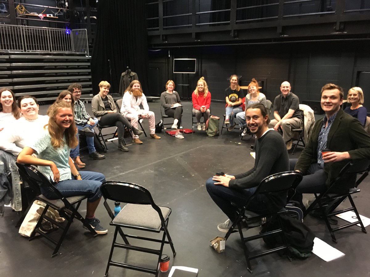 simonvdBorgh's tweet photo. The first day of rehearsals for my new play 'Unrepentant' with director David Barnett and our cast &amp; crew. Exciting to be getting going on it....! https://t.co/TbQncEdno3