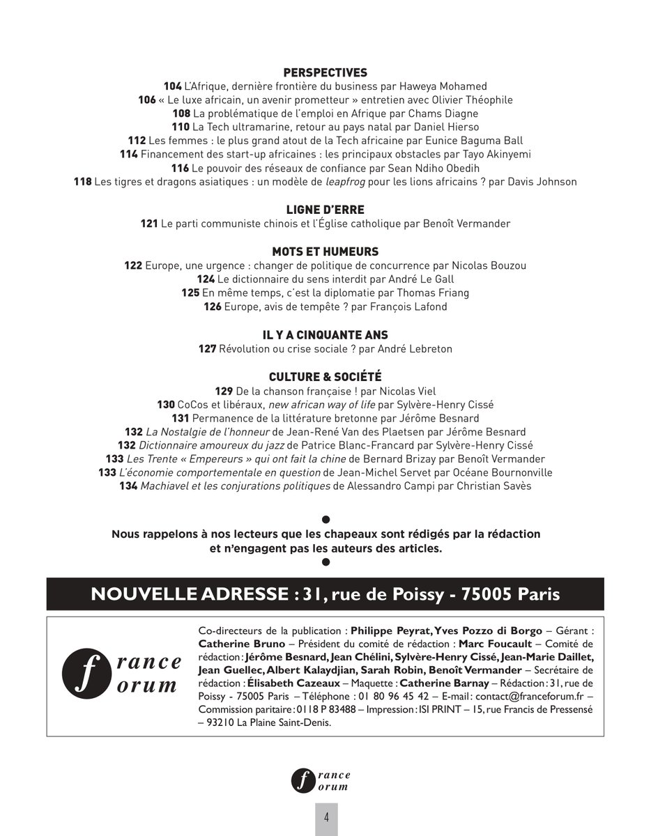 Avez-vous eu l'occasion de jeter un œil sur le sommaire du nouveau numéro de #FranceForum "La #mondialisation à toute vitesse. #Géostratégie de la #mobilité" ? Sinon, c'est par ici ! ⬇️ 

Un grand merci à nos auteurs !

institutjeanlecanuet.org/content/la-mon…