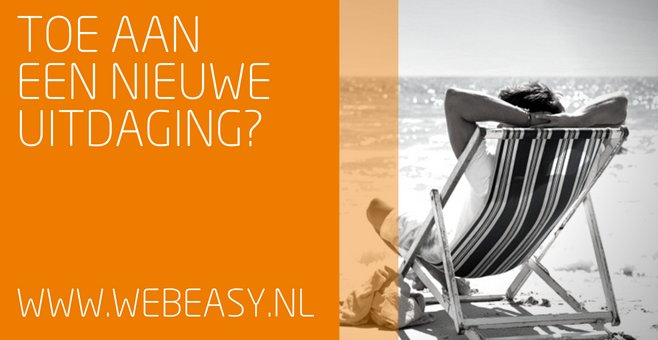 Tijdens de zomervakantie zitten dromen over een nieuwe baan? Bekijk onze vacatures: webeasy.nl/bedrijf/vacatu…