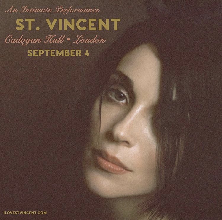 ParallelLinesUK's tweet photo. Set times for @st_vincent at @cadoganhall 
Doors 6pm
Auditorium doors 7pm
@eclairfifi 7.30pm
@st_vincent 8.30pm https://t.co/zG1l6F5uLM
