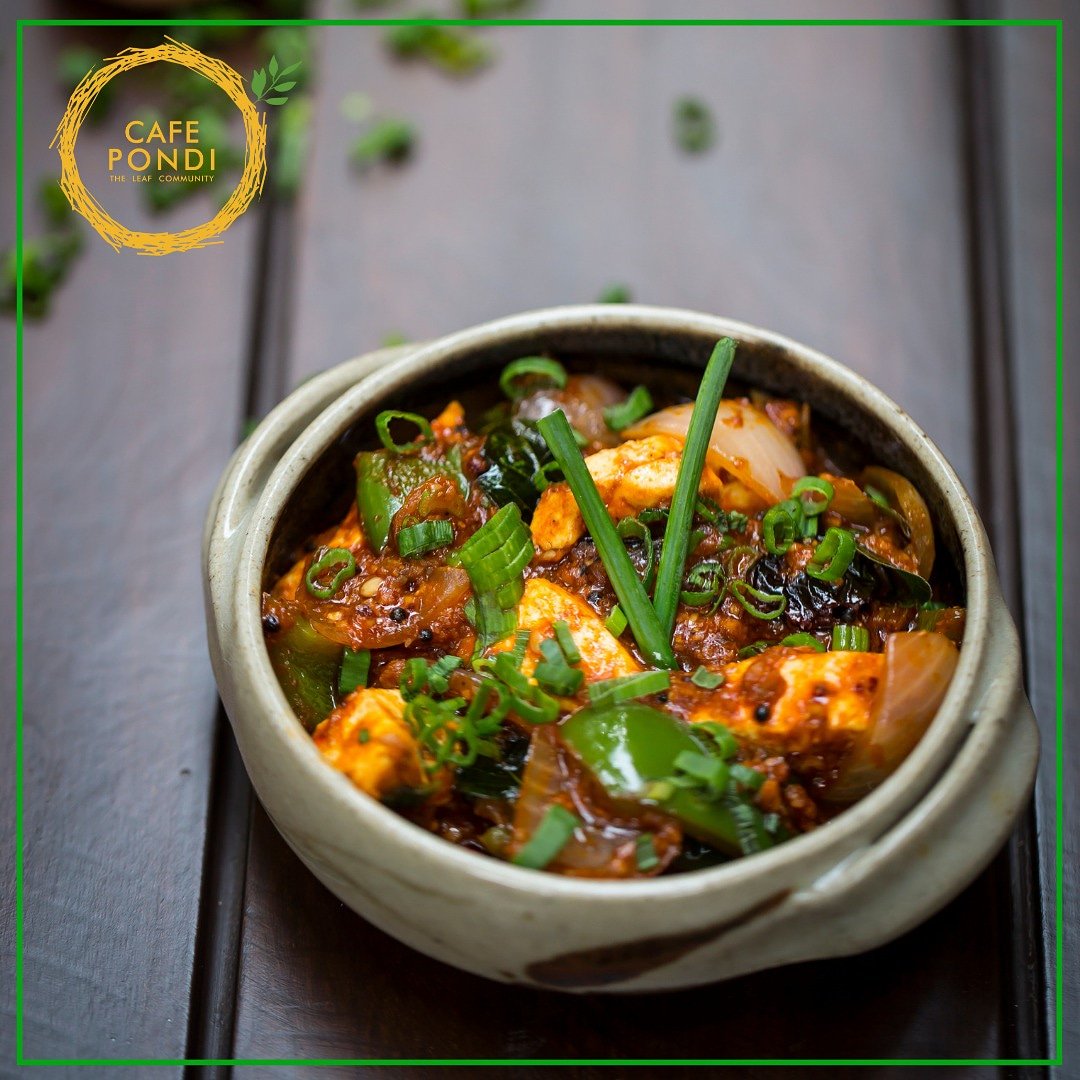 CafePondi's tweet photo. Here's one of our popular dishes, cottage cheese stir fried with a variety of fresh ground spices! The Stir Fried Paneer Chettinad is sure to leave you satiated and drive your hunger pangs away! https://t.co/PF3b07CbGw