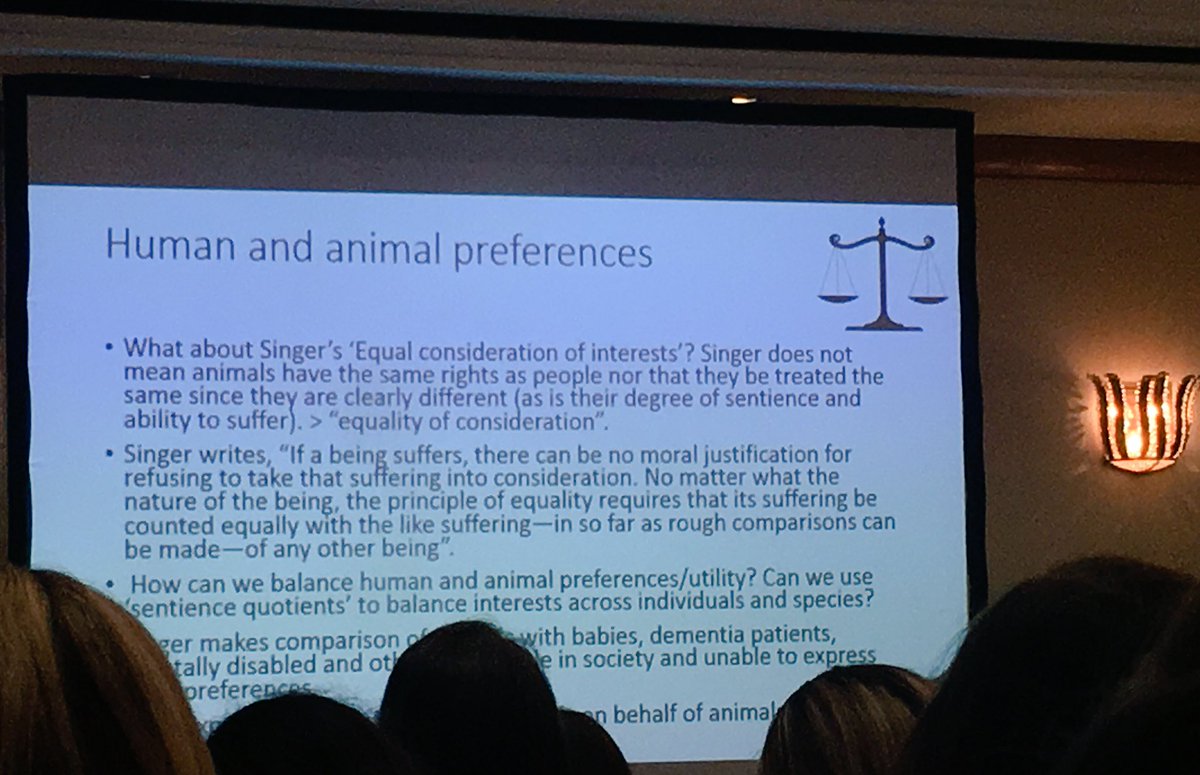 Naomi_D_Harvey's tweet photo. Singer states “If a being suffers there can be no justification for refusing to take that suffering into consideration. No matter what the nature of the being” #AWRN18AM https://t.co/rzsJrqCdom