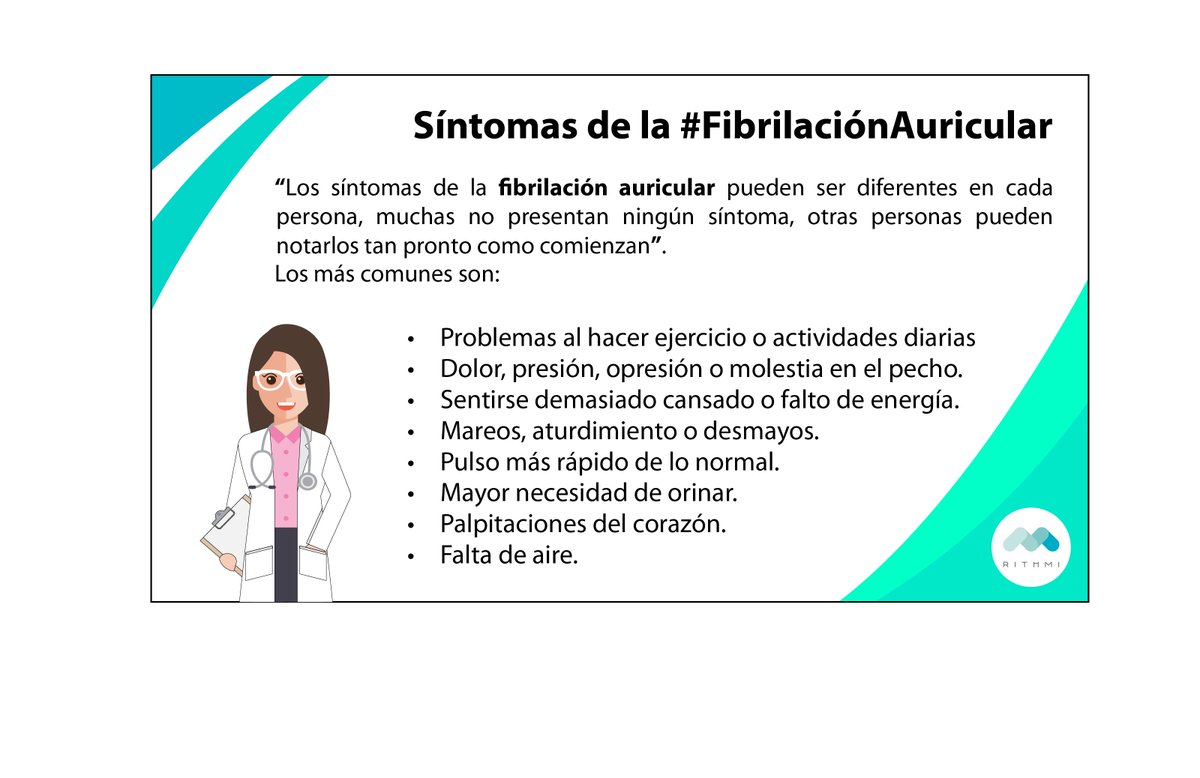 myrithmi's tweet photo. Los síntomas de la #fibrilaciónauricular pueden ser diferentes en cada persona. Es importante conocer los más comunes para saber identificarlos y poder detectar la enfermedad❤️ 🧠 #Rithmi #Ictus #Wearable #DetecciónFA #DañoCerebral #PorUnMundoSinIctus https://t.co/D4B58466Wn https://t.co/FnVeh3MyQM