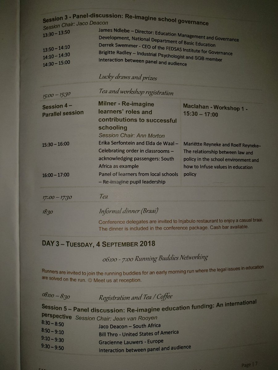 annamagrietdW's tweet photo. Day 3 and day 4 at #SAELA2018 
#EducationLaw https://t.co/TQFQWgS3Z4