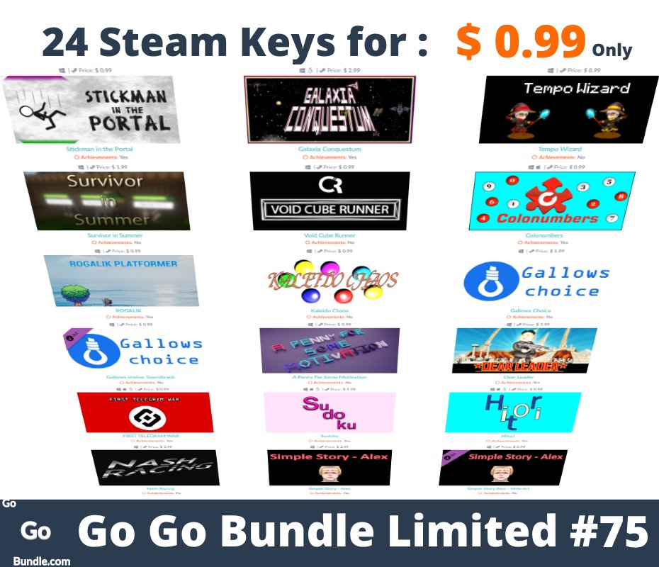 [Share &amp; Support Please] #GoGoBundle #Bundle Limited #75 is Here for $0.99 bundles.gogobundle.com #steam #game #indiegame #indiedev #deal