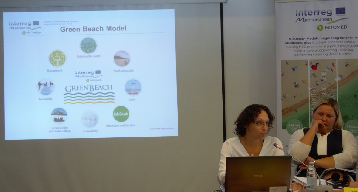 NECSTouR's tweet image. Presenting the #GreenBeach #SustainableModel and the 15 new #Sustainable beaches in the #Mediterranean at the @MITOMEDplus_ partners meeting in #Porec 🏖️🌴🌞🇪🇺