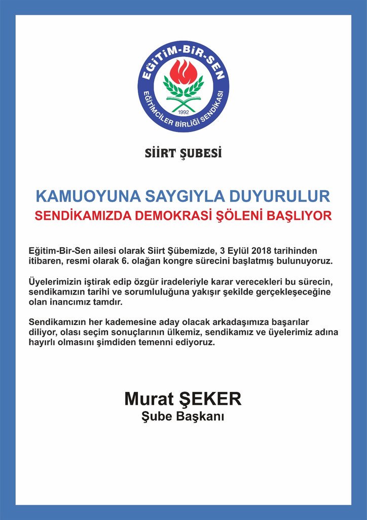Sendikamız Demokrasi Şöleni başlıyor..
