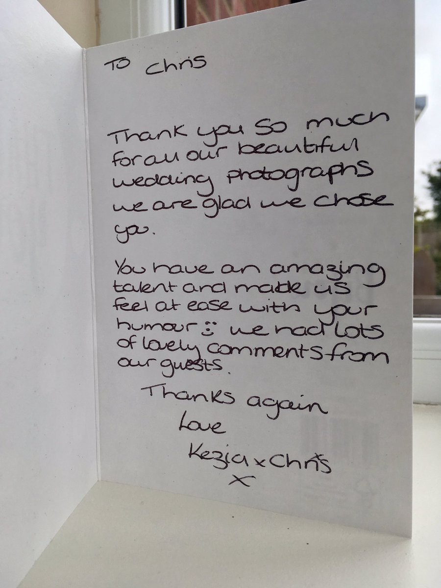 Got this lovely card through the post! #kentweddingphotograher #weddings #weddingphotographer #feelinghappy