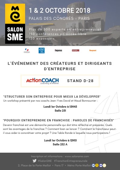 ActionCOACH_Fr's tweet photo. // ... BACK IN BUSINESS //
#ActionCOACH sera présent au prochain #SalonSME !
👉 Programme complet : https://t.co/Axjo8WNT8r
👉 S'inscrire : https://t.co/0mvM7GMAbT https://t.co/7RnvfbhyWD