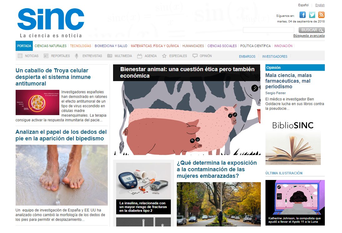 Fesisisimo's tweet photo. Qué ilusión, ¡nuestra investigación sale en la portada de la @agencia_sinc! 😄
https://t.co/1EabezXwBq https://t.co/ABq2nciwTd