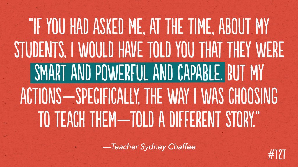 Actions speak louder than words. 
If you believe in your students and their capabilities then design lessons and implement teaching practices that mirror those beliefs! #acuedu_p