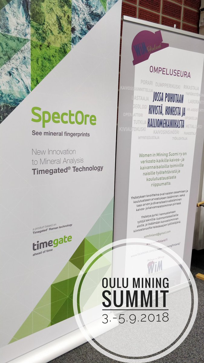 Greetings from Oulu Mining Summit! It's great to meet familiar faces and introduce the Women in Mining Finland 👌

#womeninmining #Ouluminingschool #OMS #SpectOre #spectroscopy #timegating